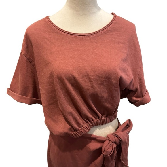 Free People Rae Maxi Dress Redwood Effortless Cutout Resort Solid Beach L 277142 - Picture 4 of 13